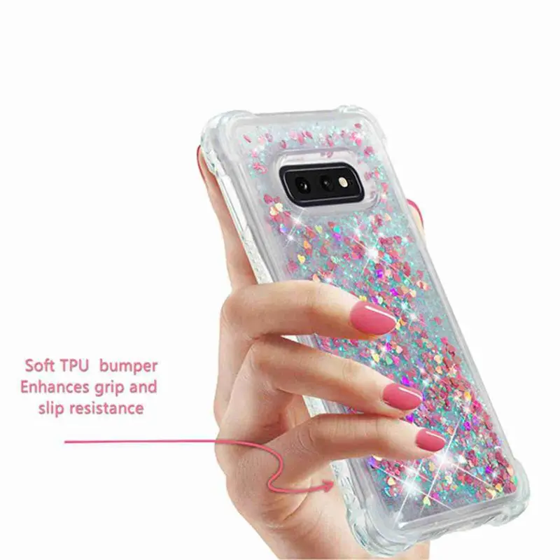 Phone Case For Samsung Galaxy S10 Lite Plus Glitter Shine Shockproof Quicksand Back Cover Lovely S10e TPU Soft |
