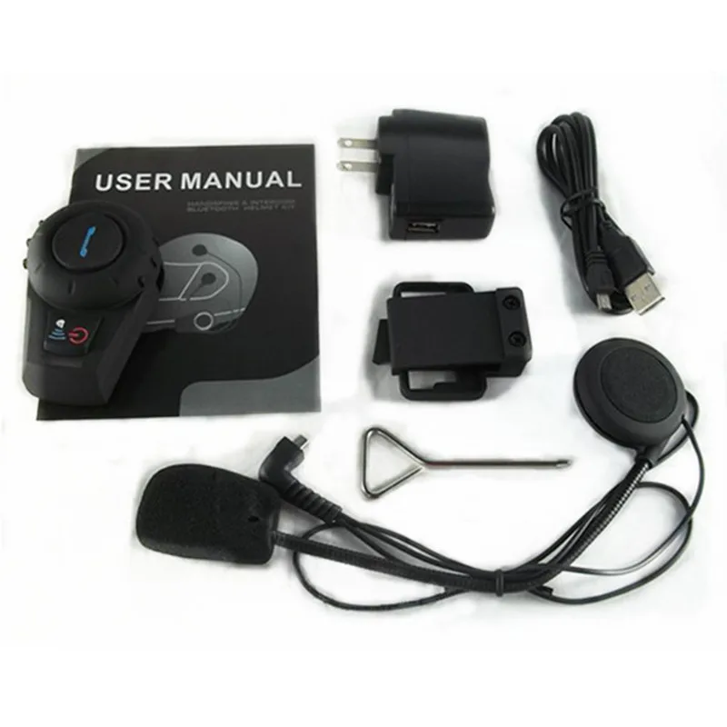 

1PCS 500M Motorcycle Bluetooth Helmet Intercom Headset BT Intercom Sports Helmet Kits 2Rider Full-duplex intercom with FM FDC-01