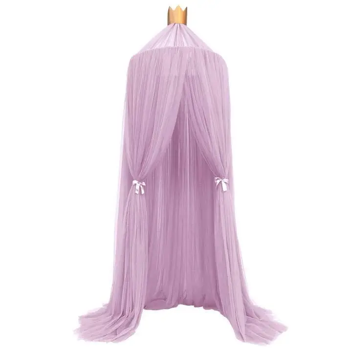 light purple Детская балдахин, палатка, москитная сетка, занавеска для кровати, детская кроватка, сетчатая кроватка, висящий купол, для девочек, принцесса, детская игровая палатка, украшение детской комнаты - Цвет: light purple