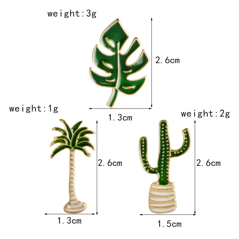 

Palm leaves Cactus Plant Pins Hard enamel lapel pin Badges Jacket Backpack Jeans Hats Accessories Plant jewelry