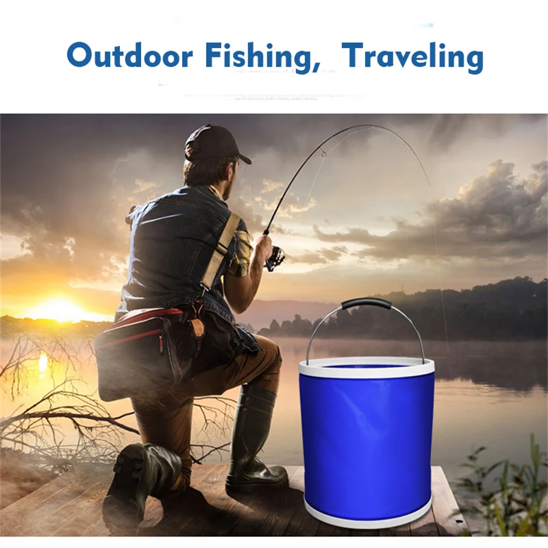 Многофункциональное портативное ведро для мойки автомобиля 20л складное