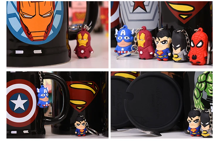 ULKNN Новинка Творческий Мстители, Лига Справедливости пиво молоко Кофе кружка Superman Spiderman Batman кружка высокое качество Керамика чашки