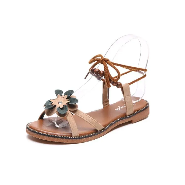 Сандалии 2018 новые летние богемные сандалии в римском стиле на плоской подошве