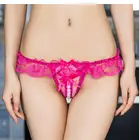 Женское сексуальное нижнее белье, удобные кружевные трусики-стринги с бисером и цветочным рисунком