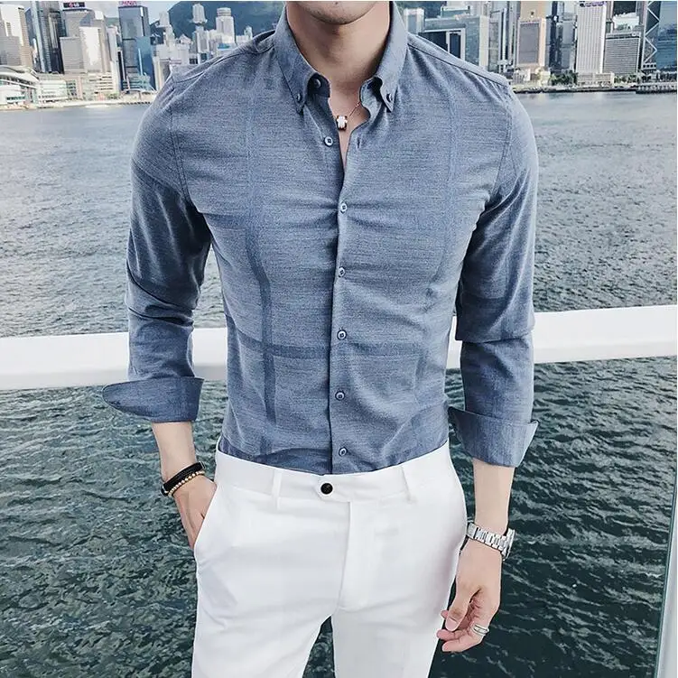 2019 Осенняя Новая модная Высококачественная Роскошная рубашка с вышивкой мужские