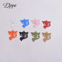 50pcs ac9530 18mm29mm painted fox charms brass articles pendants metal jewelry findings for jewelry making earrings diy