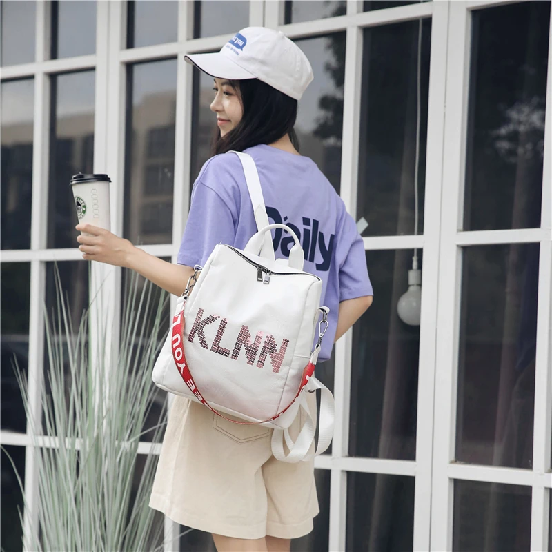 SINTIR Мода блестками Красочные Ремни женские рюкзак из искусственной кожи большой