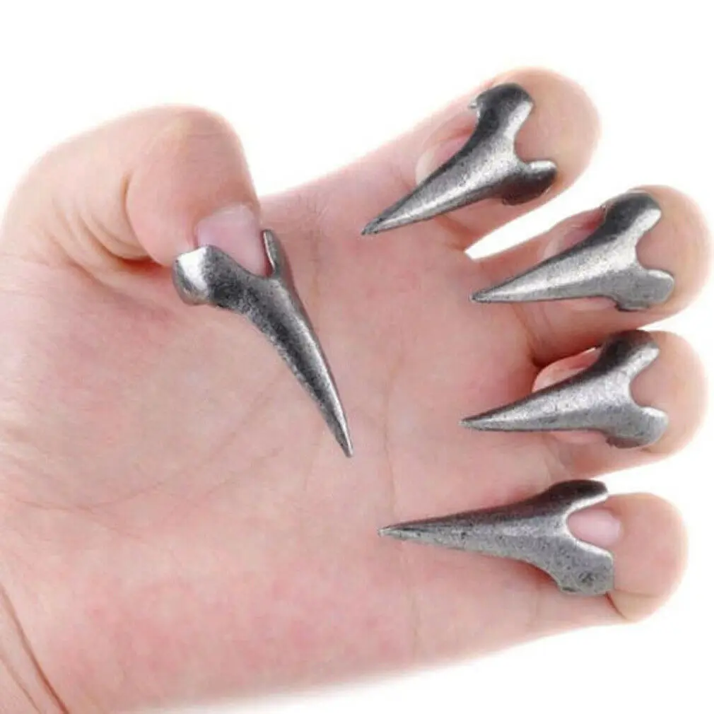 Ancient silver 10 шт. Готический Talon гвоздь коготь на палец кольца шипы Косплей украшения рок стиль - Цвет: Ancient silver