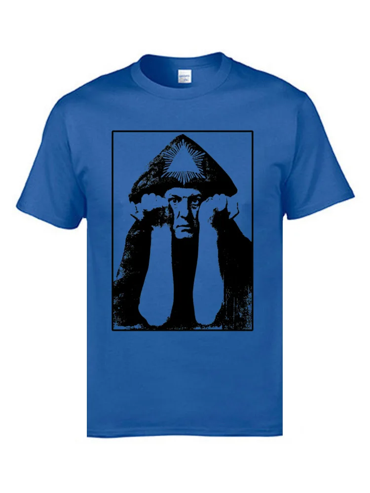 Футболка Aleister Crowley с персонажами новые европейские Топы И Футболки круглым
