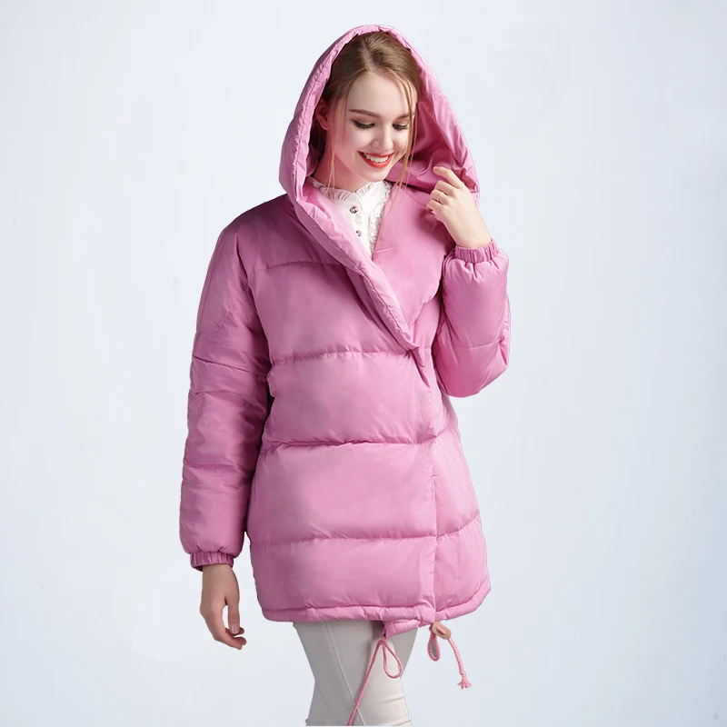 Осенне зимняя женская куртка с капюшоном пальто 2019 модная парка размера плюс
