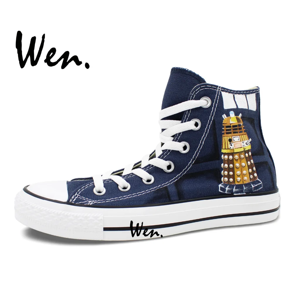 Женские и мужские парусиновые кроссовки Wen дизайн с ручной росписью обуви Custom Doctor