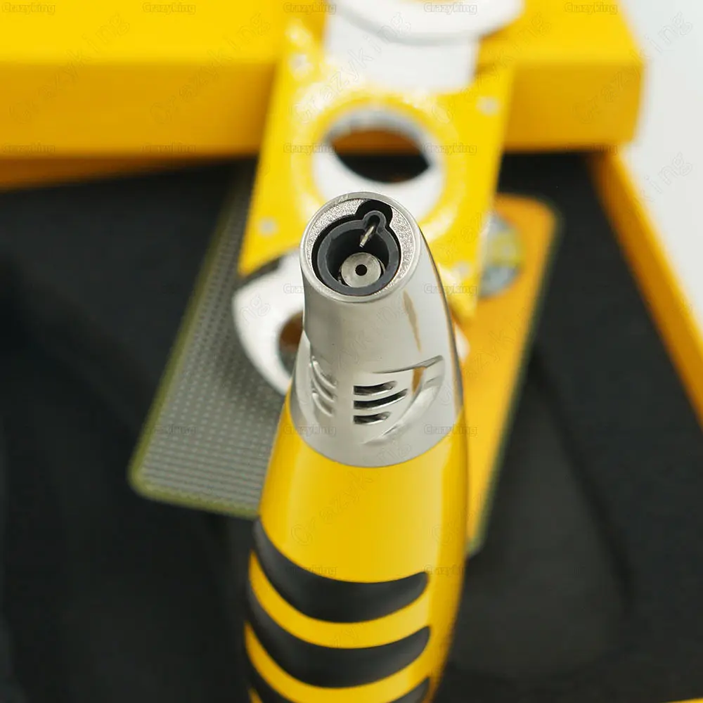 Free Shipping COHIBA Yellow &amp Silver Metal Torch Jet Flame Cigar Lighter With Cutter Gift Set Box | Дом и сад