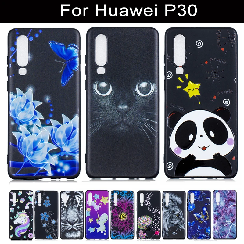 Милый мультфильм чехол для huawei P30 противоударный Роскошные Силиконовые 3D помощи