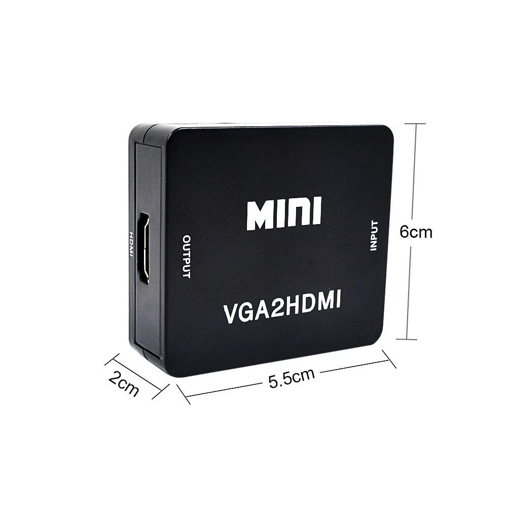 CHIPAL Mini VGA2HDMI адаптер 1080P преобразователь из VGA в HDMI с аудио + USB разъем питания для ПК