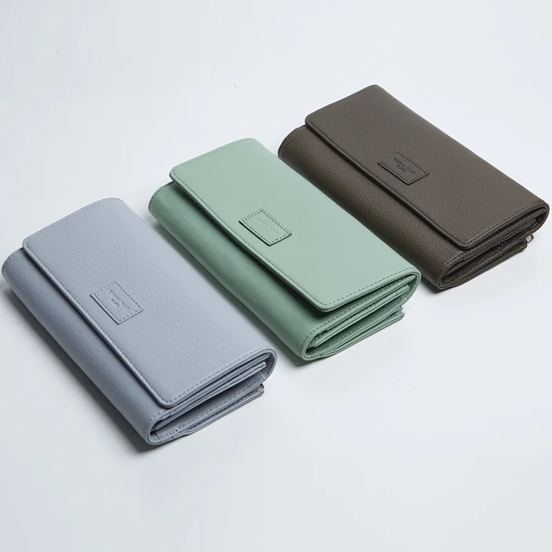 EMMA YAO модный кожаный кошелек женский корейский Три Раза Кошелек брендовые