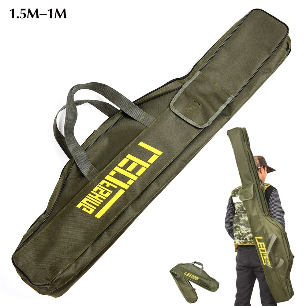 Портативная многофункциональная сумка для рыбалки холщовая переноска удочек