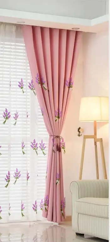curtain3 Лавандовые вышитые тюли и занавески для гостиной, спальни, занавески для детской комнаты, занавески на окна принцессы - Цвет: curtain3
