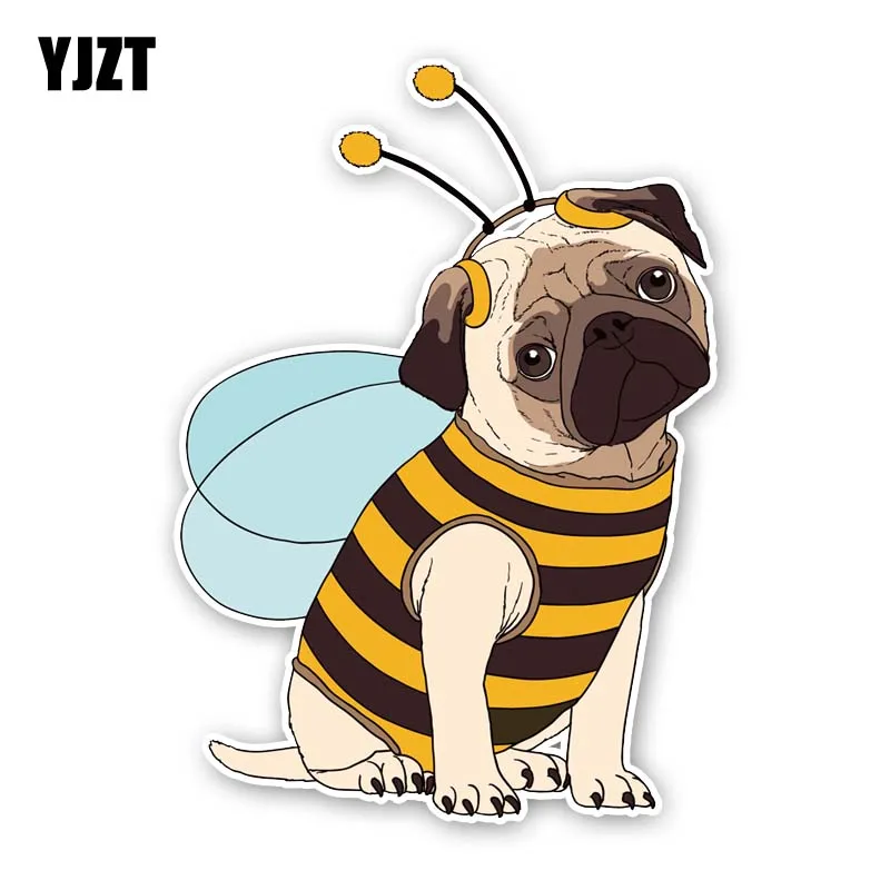 

YJZT 11.2CM*15.7CM A Puppy As A Bee Cartoon VC Decal Car Sticker 12-300266