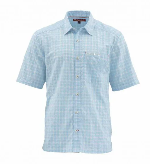 Style 1-Mist Plaid Si* ms мужские рубашки для рыбалки с коротким рукавом, клетчатая рубашка, дышащий UPF30 светильник, одежда для рыбалки, мужская рубашка, размер США S-3XL - Цвет: Style 1-Mist Plaid