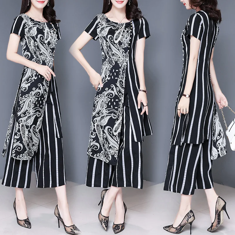 Женский костюм Новинка лета 2019 Асимметричный топ в стиле ретро с цветочным