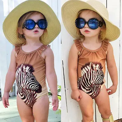 Kids Baby Girls zebra One-Piece Suits 2017 Monokini Bikini Swimwear Swimsuit Bathing Suit Beachwear Romper | Спорт и развлечения