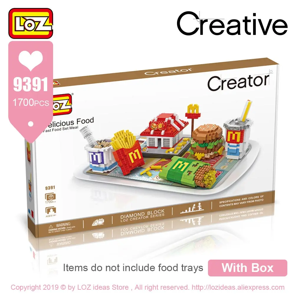 9391 With Box LOZ, алмазные блоки, фаст-фуд, луна, торт, суши, набор, еда, Мини Строительные блоки, Детские кирпичи, создатель, сборочные игрушки для детей, сделай сам - Цвет: 9391 With Box