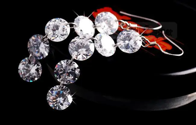 Женские серьги подвески из серебра 925 пробы с цирконом|925 sterling|drop earringsearrings fashion |