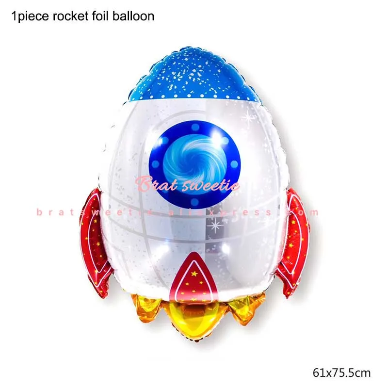 1pc rocket balon Космические вечерние космонавты и ракеты корабль фольгированные шары галактика солнечная система тема вечерние для мальчиков детские украшения на день рождения - Цвет: 1pc rocket balon