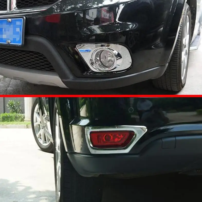

For Dodge Journey 2013 2014 2015 ABS Chrome Front And Rear Fog Light Lamp Cover Trim