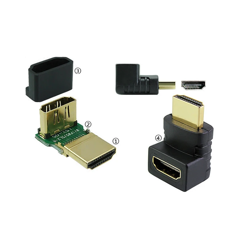 EtopLink HDMI папа к Женский Кабель адаптер преобразователь удлинитель вращающийся 90