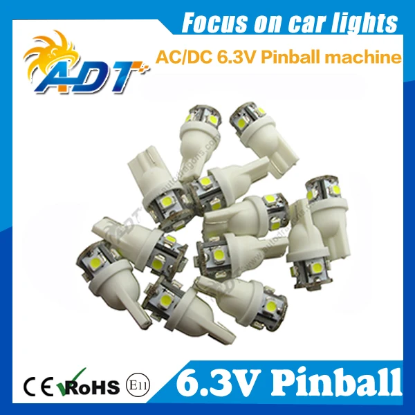 200 шт. клиновидная база 5 * 3528SMD AC 6 3 V #555 пинбол светодиодные фонари для игровой