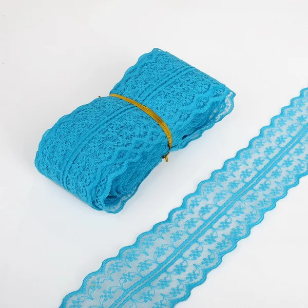 Turquoise 5 ярдов/партия, кружевная лента, 20 мм, сделай сам, вышитая сетка, кружевная отделка для свадебного украшения, подарочная упаковка, сделай сам, швейная юбка, аксессуары - Цвет: Turquoise