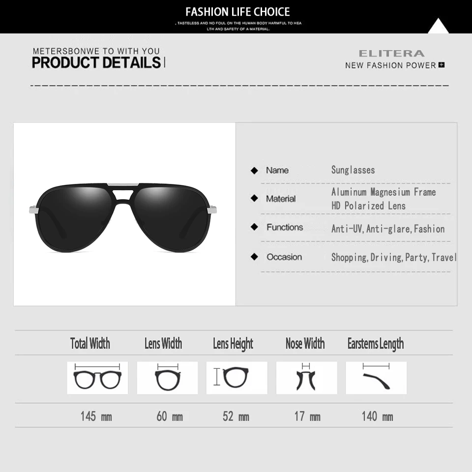 ELITERA оправа из алюминиево магниевого сплава уличные поляризованные