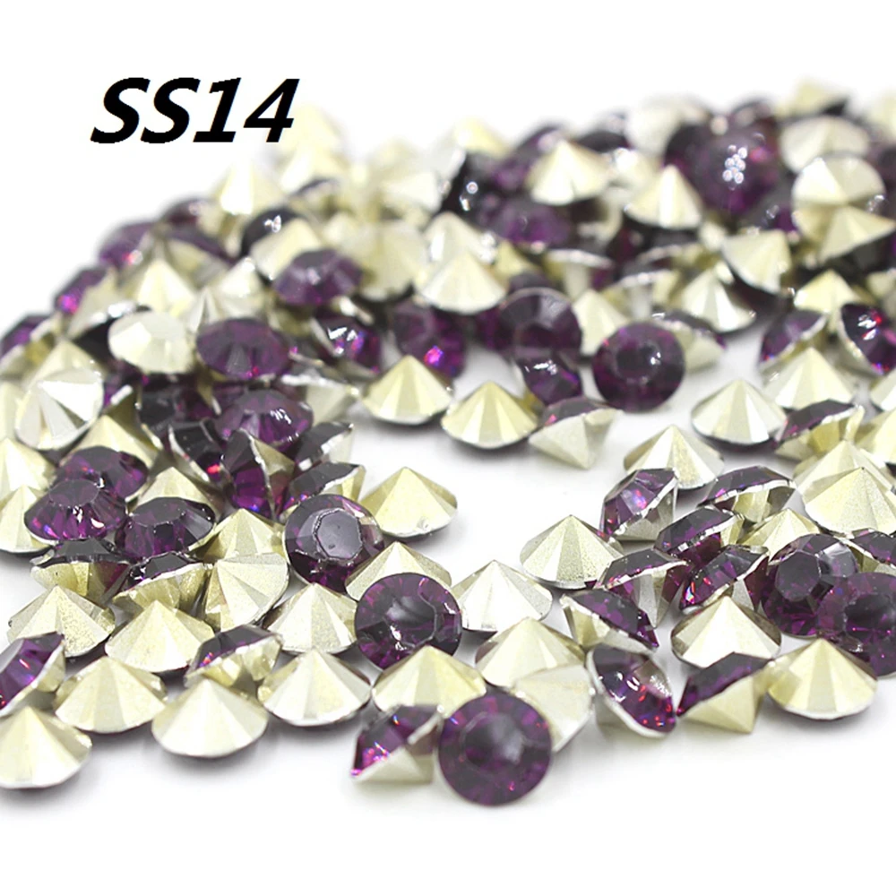 Бесплатная доставка SS14 3 5 мм 720 шт. (5 оптовых) темно-фиолетовые стразы из смолы с