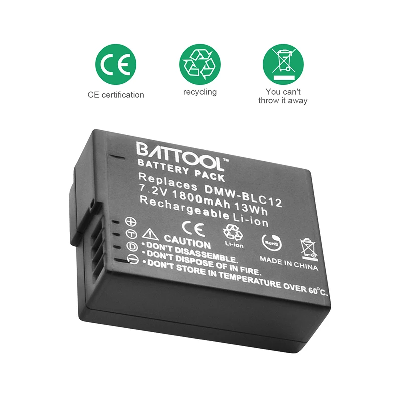 Bonadget Перезаряжаемые Батарея для цифрового фотоаппарата Panasonic DMW BLC12 BLC12E BLC12PP FZ200