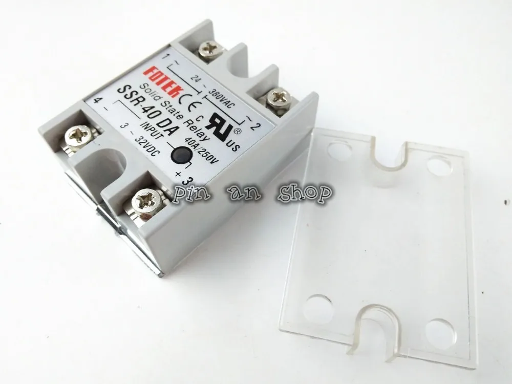 Реле SSR40DA SSR 40DA производитель 40A ssr вход 3 32VDC выход 24 380VAC 1 шт.|40a relay|ssr relay40a |