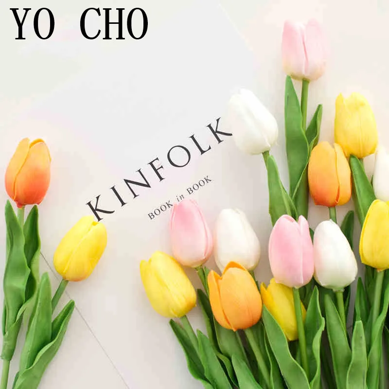 YO CHO 31 шт./лот тюльпан поддельные цветы настоящий сенсорный свадебный цветок