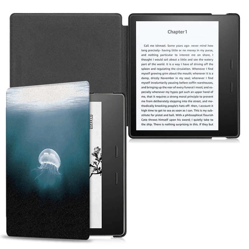 Jellyfish Красочный чехол AROITA для электронных книг " Kindle Oasis 2(9th Generation-)-легкий Чехол Smart Cover с функцией автоматического пробуждения/сна - Цвет: Jellyfish