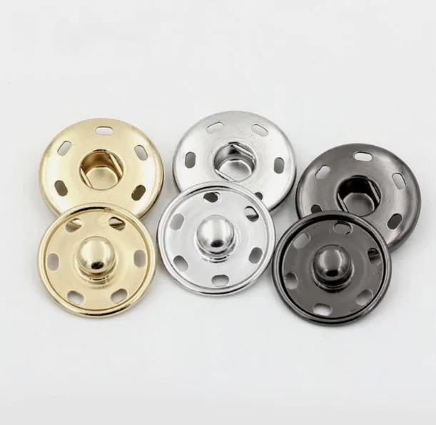 Sew On Snaps Buttons 2 Parts Metal Brass Press Button Fasteners Silver Black Gold Gunblack 30sets/lot | Дом и сад