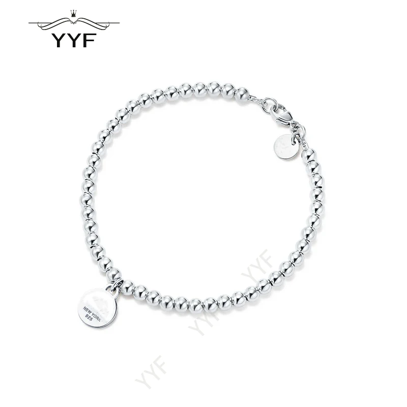 YYF Оригинал 100% 1: 1S925TIFF маленький круглый центр браслет Шарм элегантный