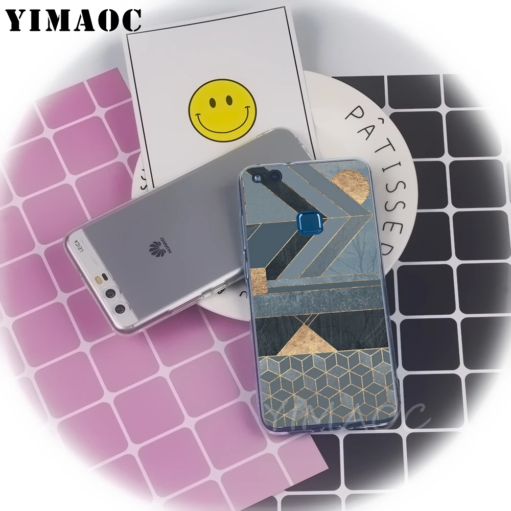 YIMAOC Geometric Graphic Plants Leaf Soft Case for Huawei P8 P9 P10 P20 P30 Lite Pro P smart 2019 TPU Cover |