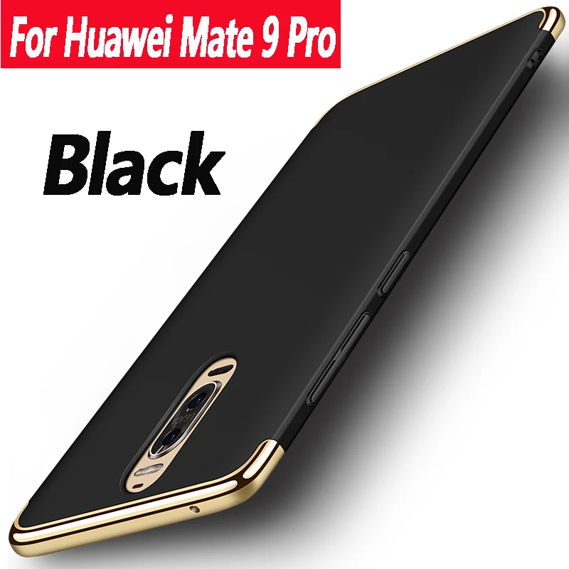 Mate 9 pro Black Для huawei Коврики 9 случай 3-в-1 гальванических чехол для huawei Коврики 9 крышка Fundas Carcasas полые жесткий Броня для Коврики 9 pro чехлы - Цвет: Mate 9 pro Black