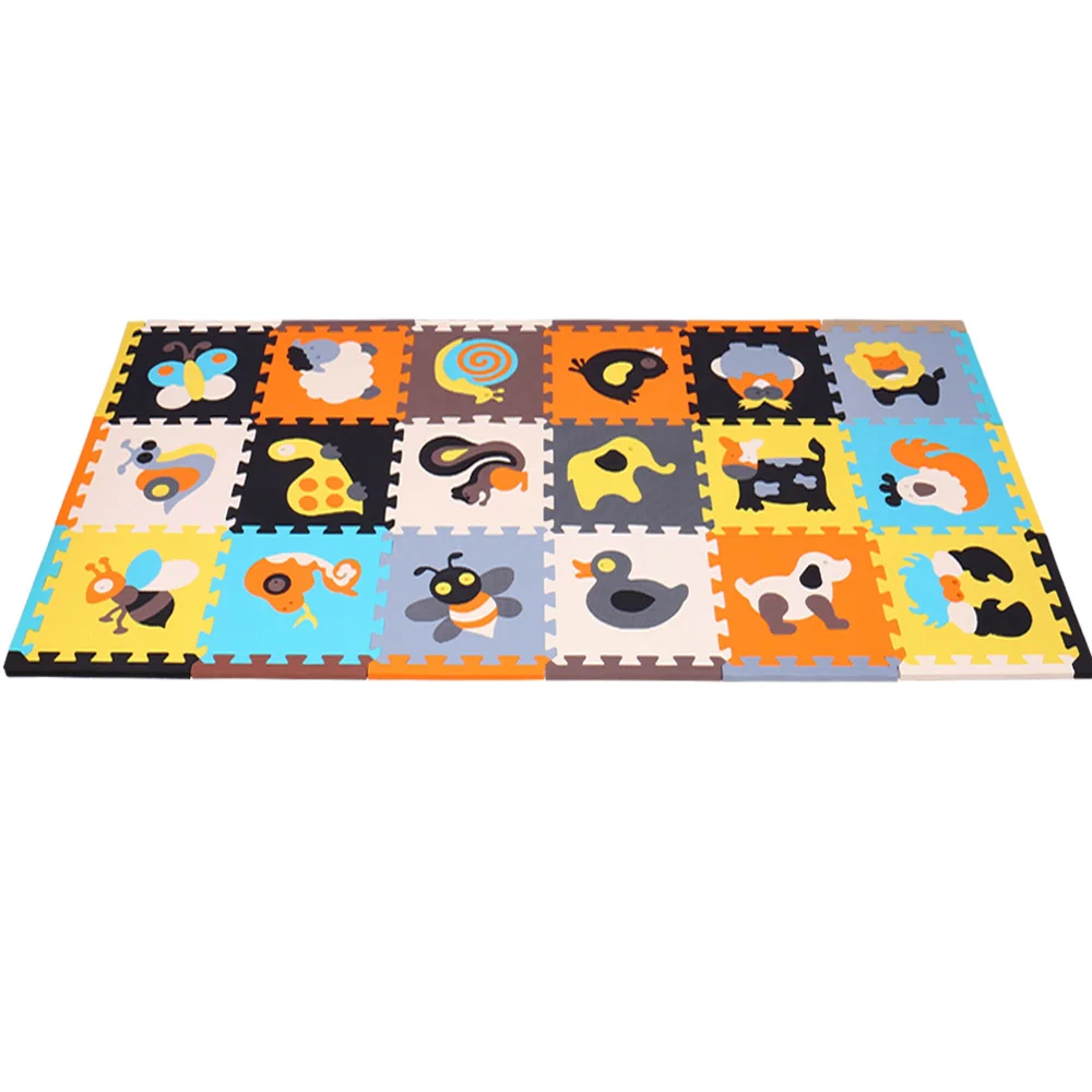 18pcs and edge 10011 9 шт./компл. Новое поступление Детские EVA пены ковер животный узор с мягкой подошвой и вышивкой; детское игрушечный Коврик-пазл коврики для малышей и детей постарше игровой коврик - Цвет: 18pcs and edge 10011