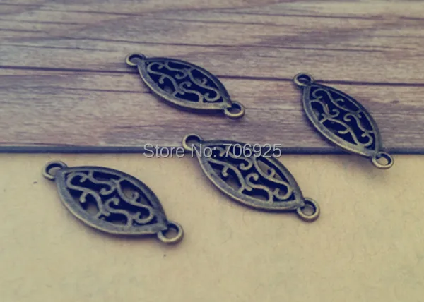 

60pcs/lot Antique bronze oval Pendant charm accessories 9mmx26mm