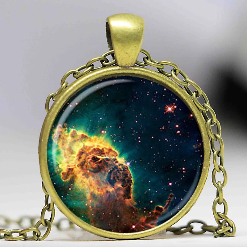 Бесплатная доставка кулон в виде туманности ожерелье Галактики космоса белое