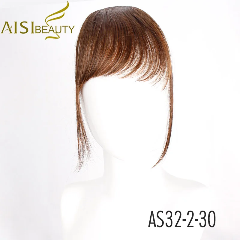 2-30A AISI BEAUTY синтетические челки натуральный коричневый блондин черный поддельные пристегиваемая челка в челке для женщин тупой наращивание волос фляза волос - Цвет: 2-30A