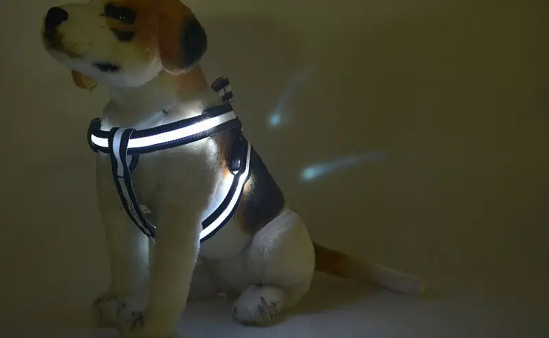 Полосатый светодиод для домашних собак светильник жгуты pet ремень светящийся жгут для собак средних и больших собак USB Перезаряжаемый C02