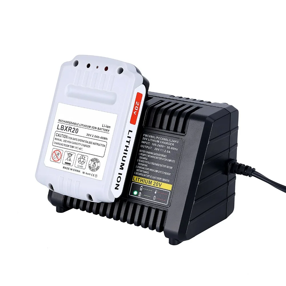3 в 1 зарядное устройство для аккумулятора Black & Decker Для Porter cable Stanley 20V li ion LBXR20