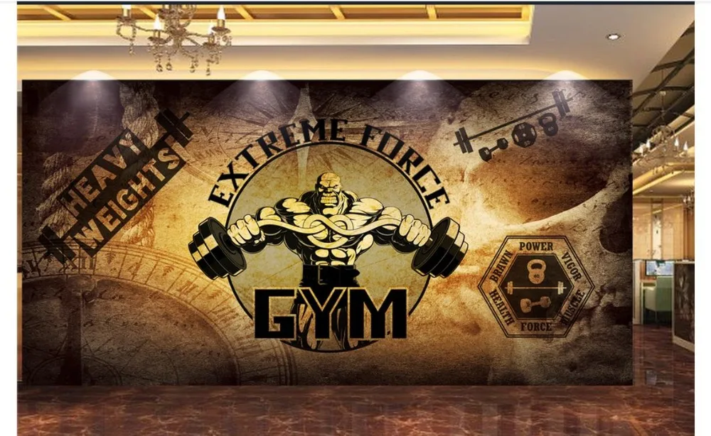 Пользовательские фото обои 3d фотообои для спортивного зала настенная бумага