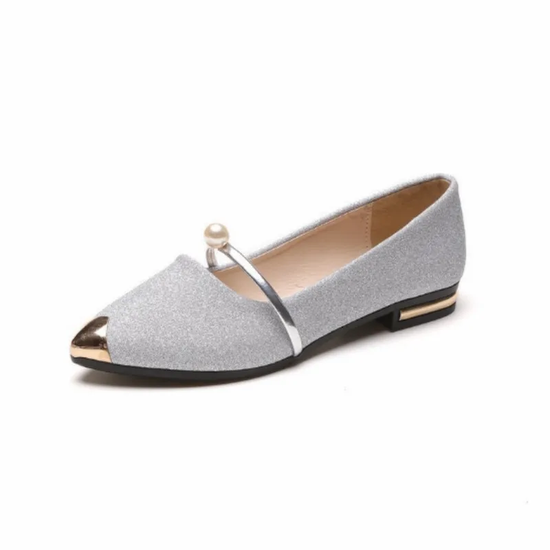 2018 Элегантная мода весна и новые летние остроконечные туфли на плоской подошве